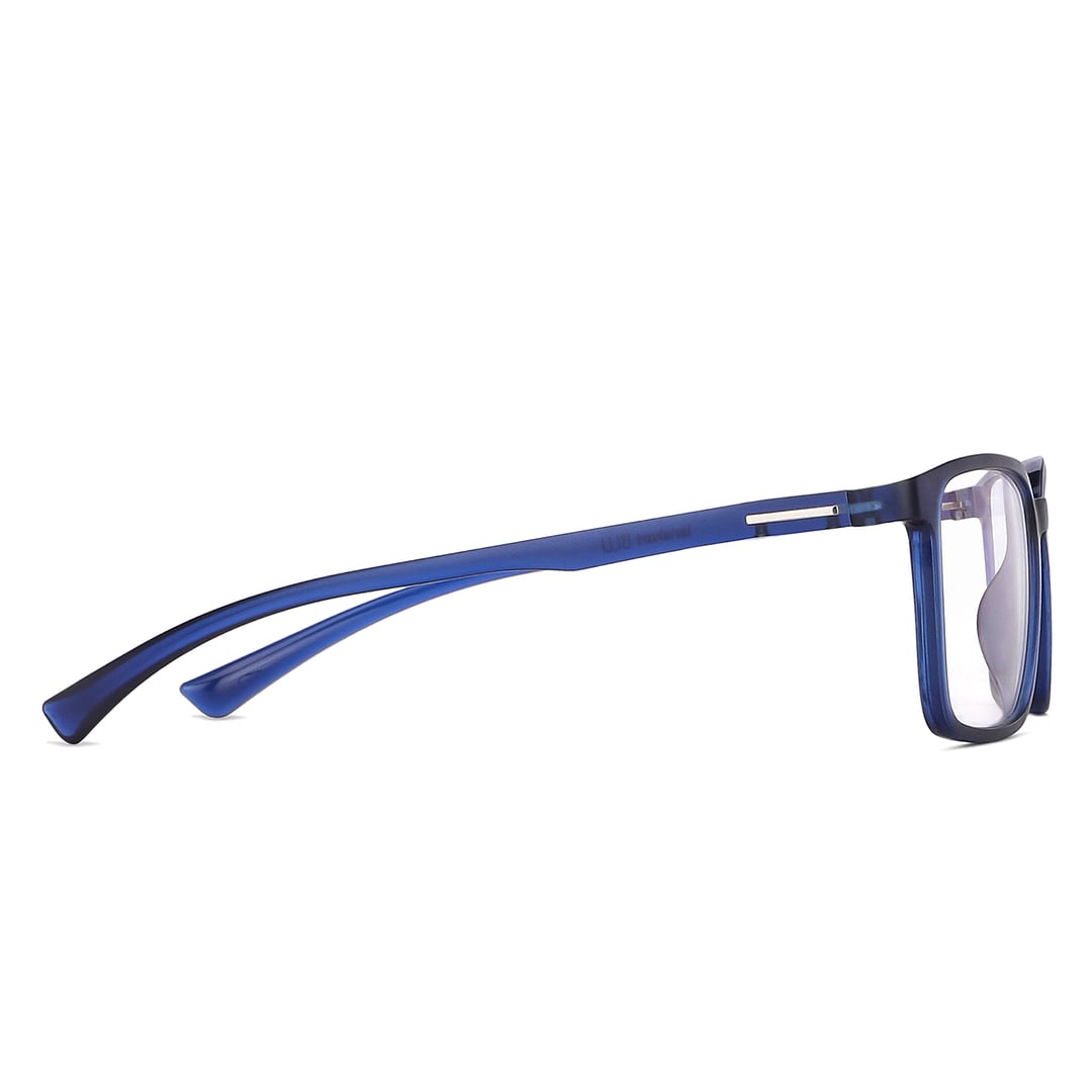 Lenskart BLU Screen Glasses Blue Block Zero Power Screen Glasses : Navy Blue Full Rim Rectangle Lenskart Blu LB E13737-C2 left side