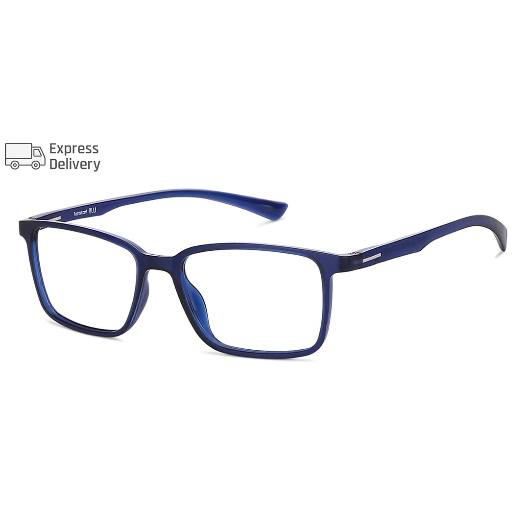 Lenskart BLU Screen Glasses Blue Block Zero Power Screen Glasses : Navy Blue Full Rim Rectangle Lenskart Blu LB E13737-C2 left side