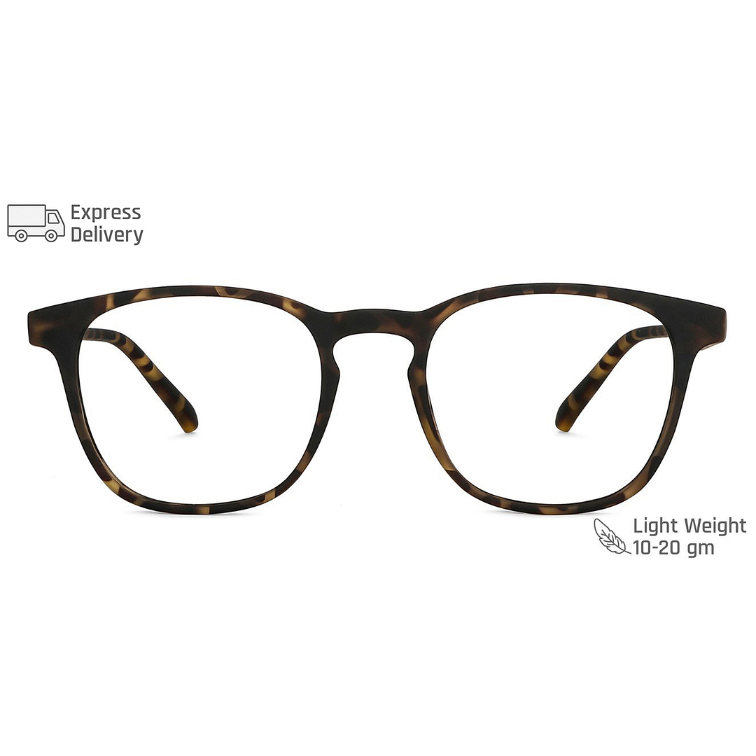 Lenskart BLU Screen Glasses Blue Block Zero Power Screen Glasses: Tortoise Full Rim Square Lenskart Blu LB E14058-C2 left side