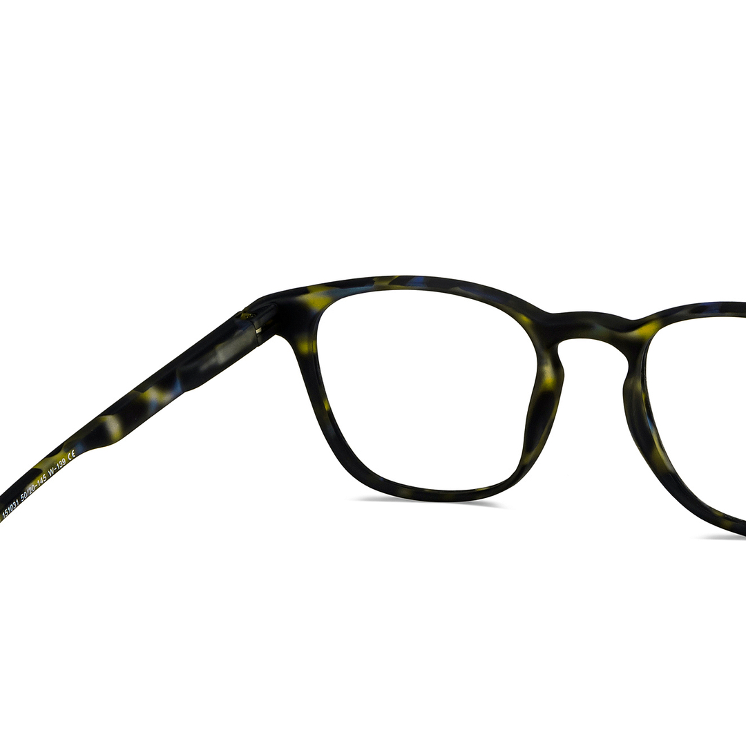 Lenskart BLU Screen Glasses Blue Block Zero Power Screen Glasses: Black Blue Tortoise Full Rim Square Lenskart Blu LB E14058-C5 right side