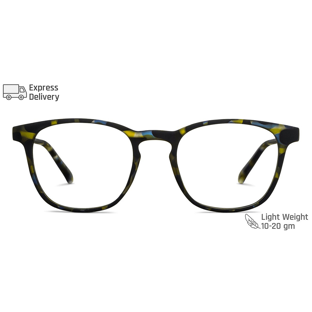 Lenskart Air Blue Block Phone  Computer Glasses: Black Blue Tortoise Full Rim Square Lenskart Blu LB E14058-C5 left side