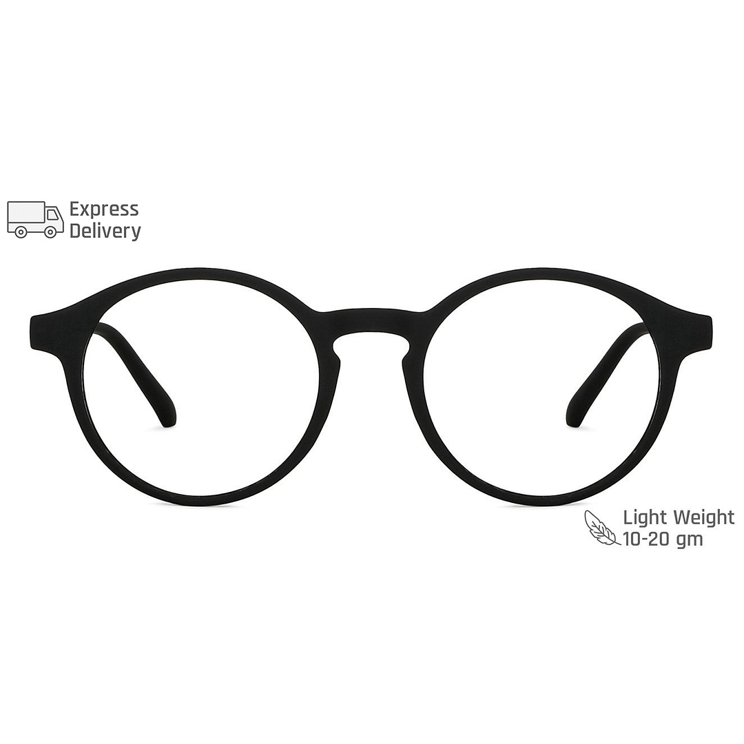 Lenskart BLU Screen Glasses Blue Block Zero Power Screen Glasses: Black Full Rim Round Lenskart Blu LB E14059-C1 right side