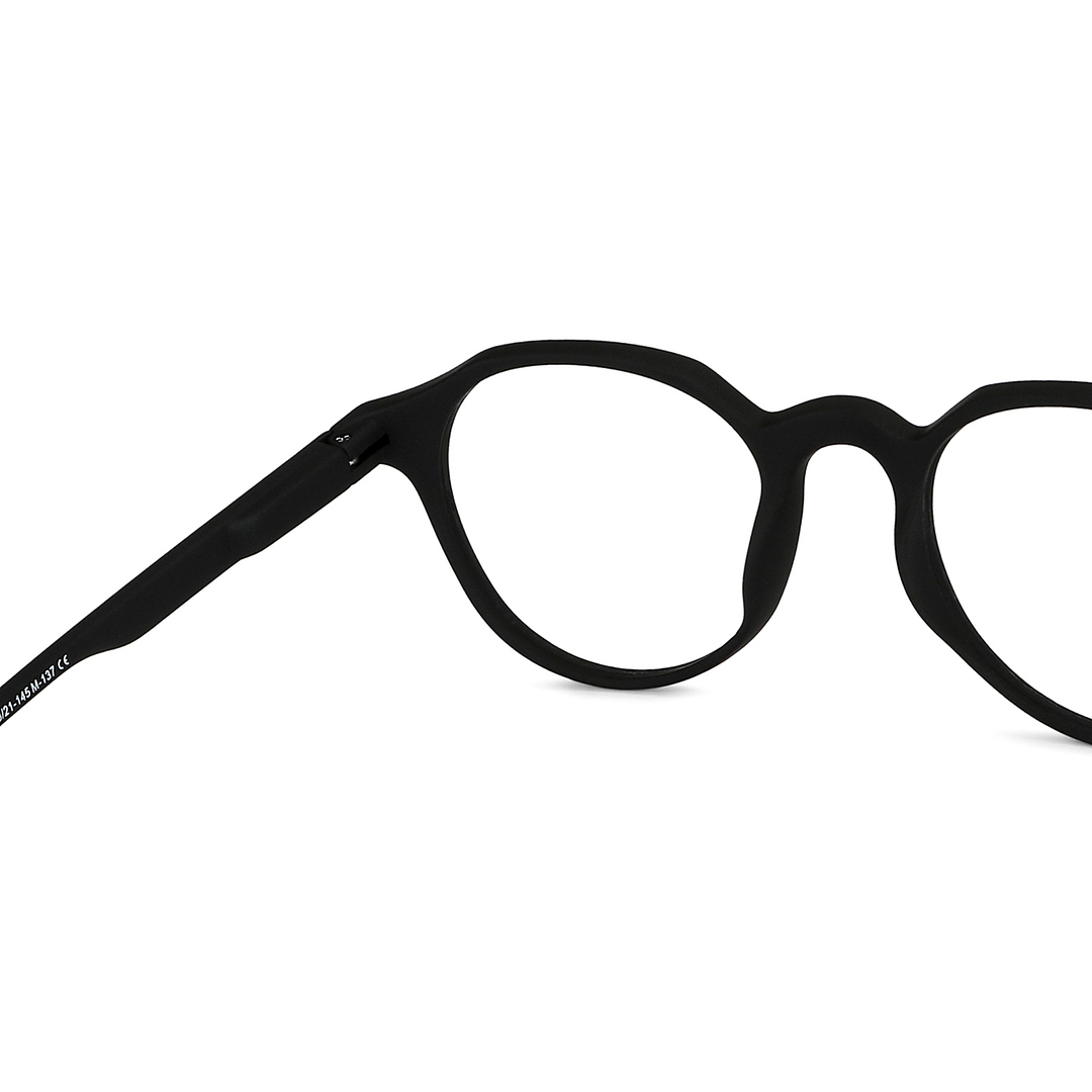 Lenskart BLU Screen Glasses Blue Block Zero Power Screen Glasses: Black Full Rim Round Lenskart Blu LB E14060-C1 right side