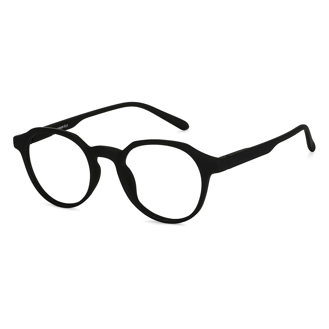 Lenskart BLU Screen Glasses Blue Block Zero Power Screen Glasses: Black Full Rim Round Lenskart Blu LB E14060-C1 right side