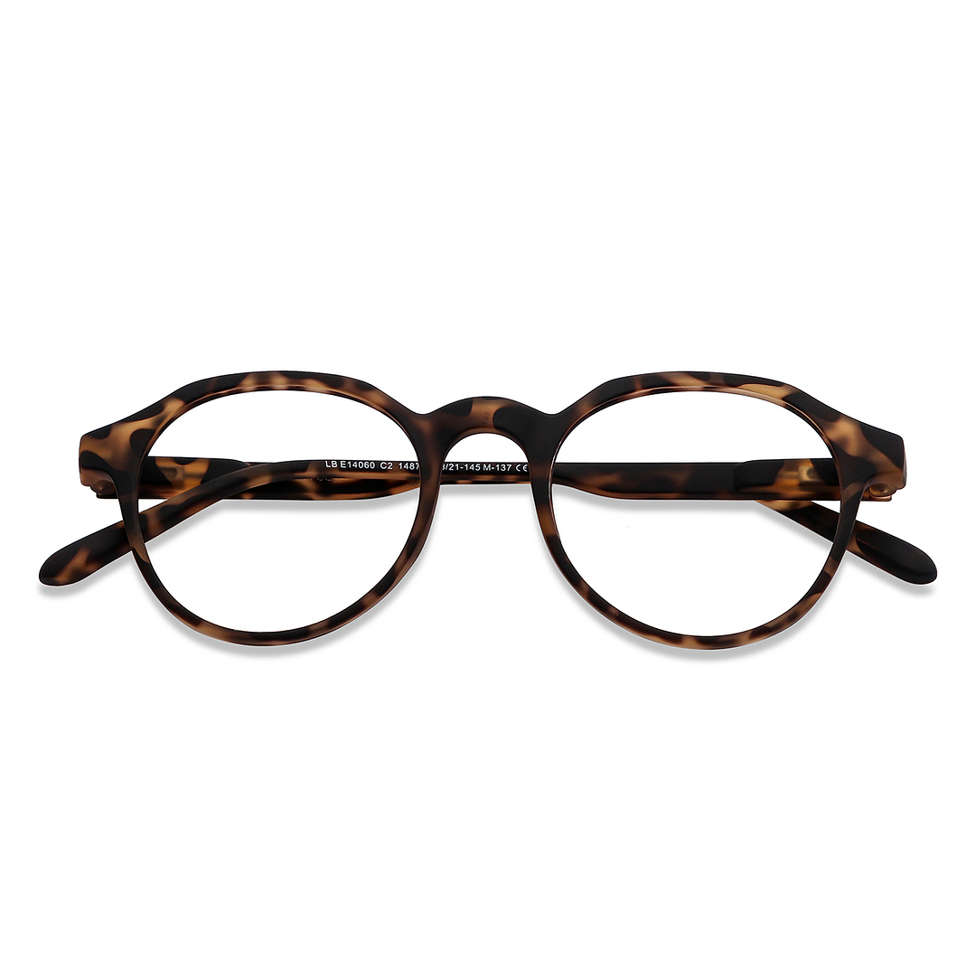 Lenskart BLU Screen Glasses Blue Block Zero Power Screen Glasses: Tortoise Full Rim Round Lenskart Blu LB E14060-C2 left side
