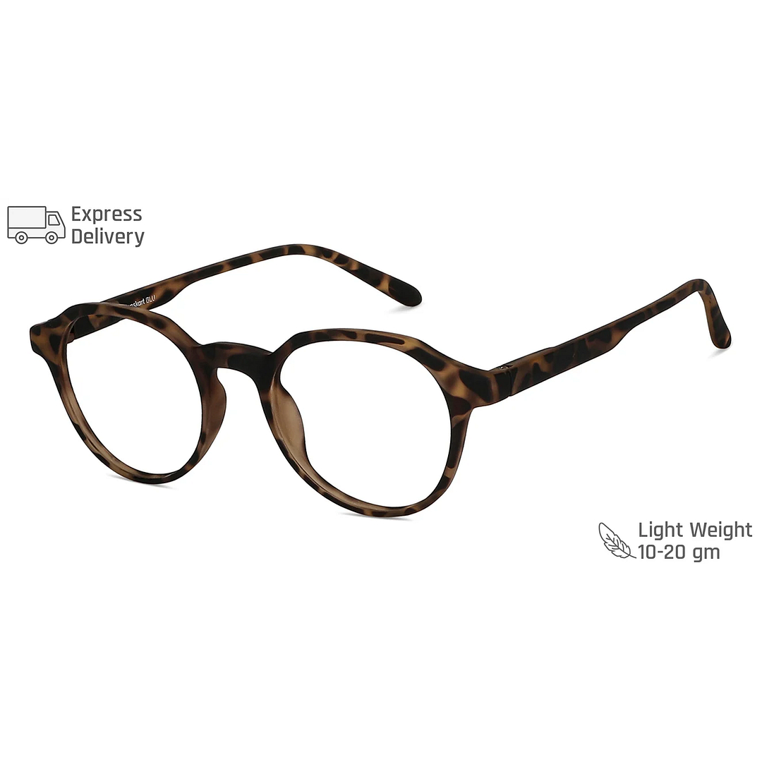 Lenskart BLU Screen Glasses Blue Block Zero Power Screen Glasses: Tortoise Full Rim Round Lenskart Blu LB E14060-C2 right side