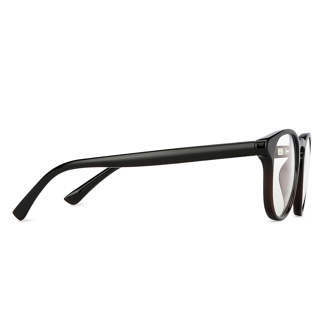 Lenskart BLU Screen Glasses Blue Block Zero Power Screen Glasses: Black Full Rim Round Lenskart BLU LB E14066-C2 left side