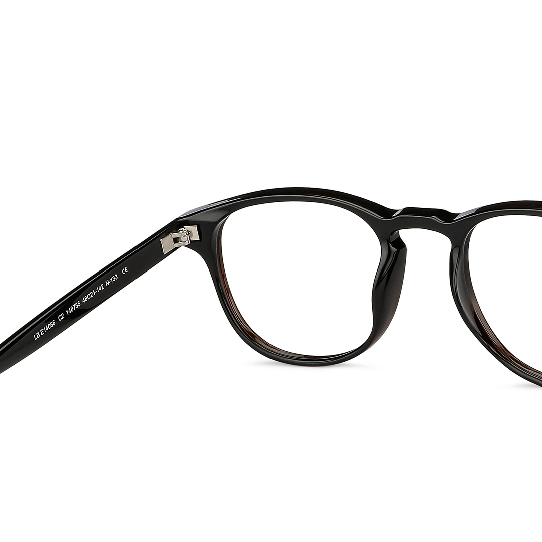 Lenskart BLU Screen Glasses Blue Block Zero Power Screen Glasses: Black Full Rim Round Lenskart BLU LB E14066-C2 right side