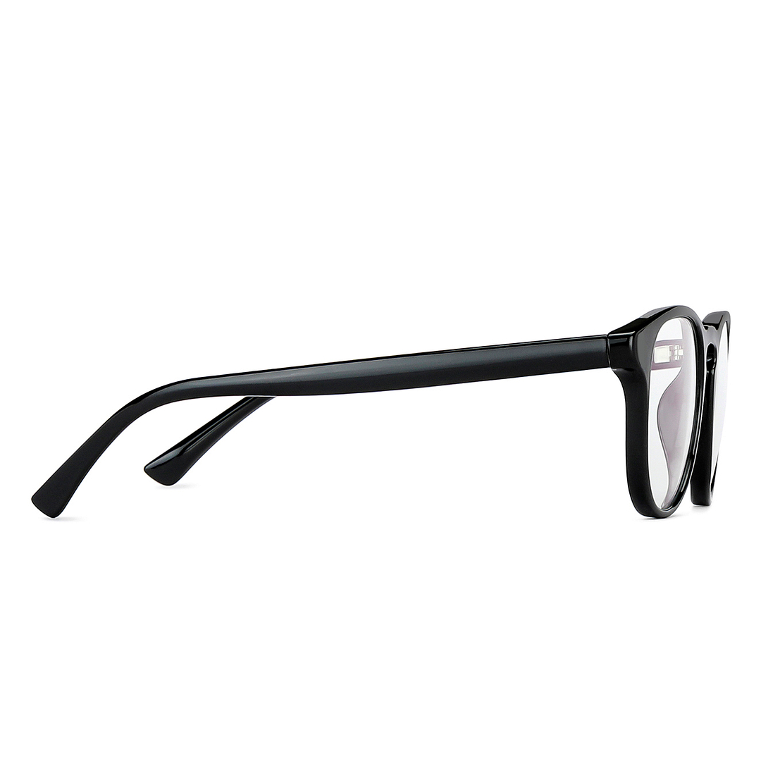 Lenskart BLU Screen Glasses Blue Block Zero Power Screen Glasses: Black Full Rim Round Lenskart BLU LB E14066-C5 left side