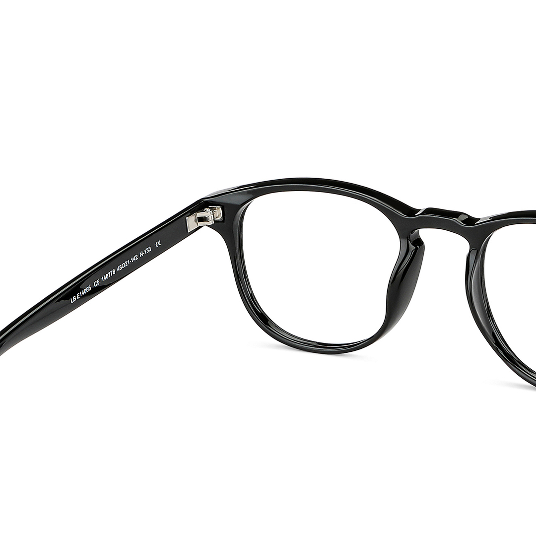 Lenskart BLU Screen Glasses Blue Block Zero Power Screen Glasses: Black Full Rim Round Lenskart BLU LB E14066-C5 right side