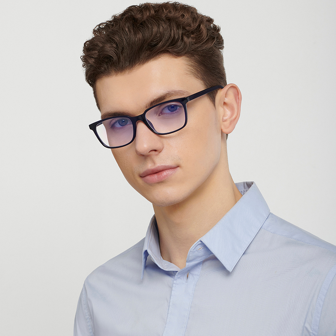 Lenskart BLU Screen Glasses Blue Block Zero Power Screen Glasses: Blue Full Rim Rectangle Lenskart BLU LB E14067-C3 right side