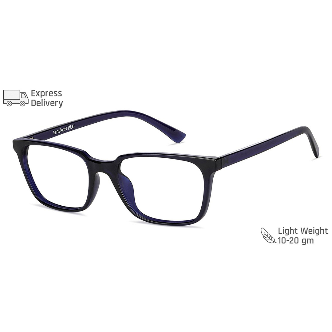Lenskart BLU Screen Glasses Blue Block Zero Power Screen Glasses: Blue Full Rim Rectangle Lenskart BLU LB E14067-C3 right side