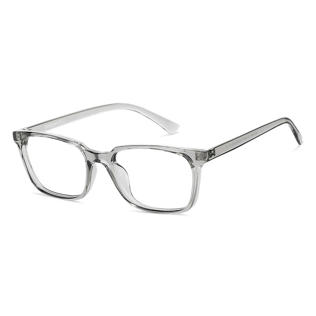 Lenskart BLU Screen Glasses Blue Block Zero Power Screen Glasses : Grey Transparent Full Rim Rectangle Lenskart BLU LB E14067-C4 right side