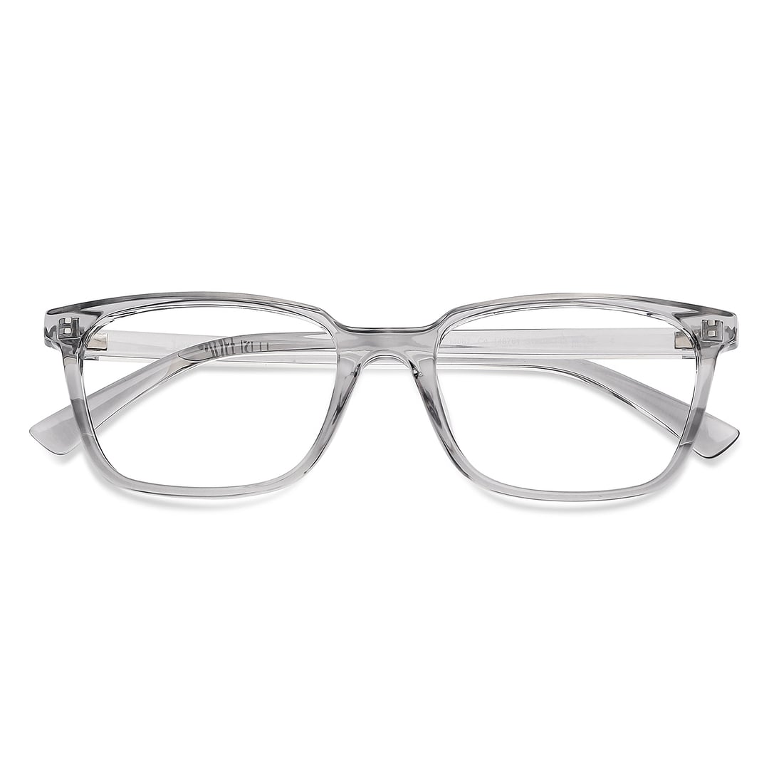 Lenskart BLU Screen Glasses Blue Block Zero Power Screen Glasses : Grey Transparent Full Rim Rectangle Lenskart BLU LB E14067-C4 left side