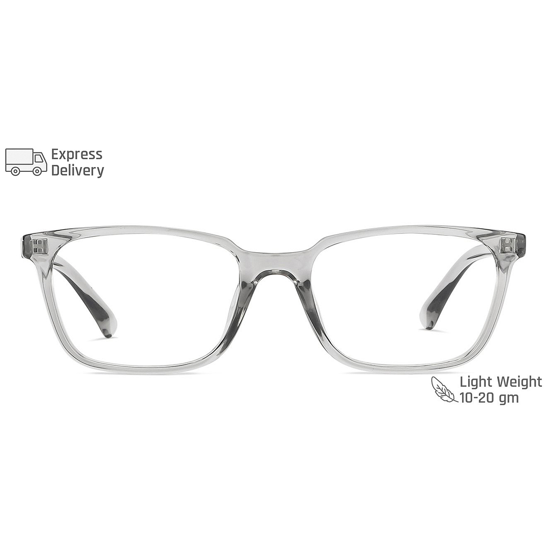Lenskart BLU Screen Glasses Blue Block Zero Power Screen Glasses : Grey Transparent Full Rim Rectangle Lenskart BLU LB E14067-C4 right side