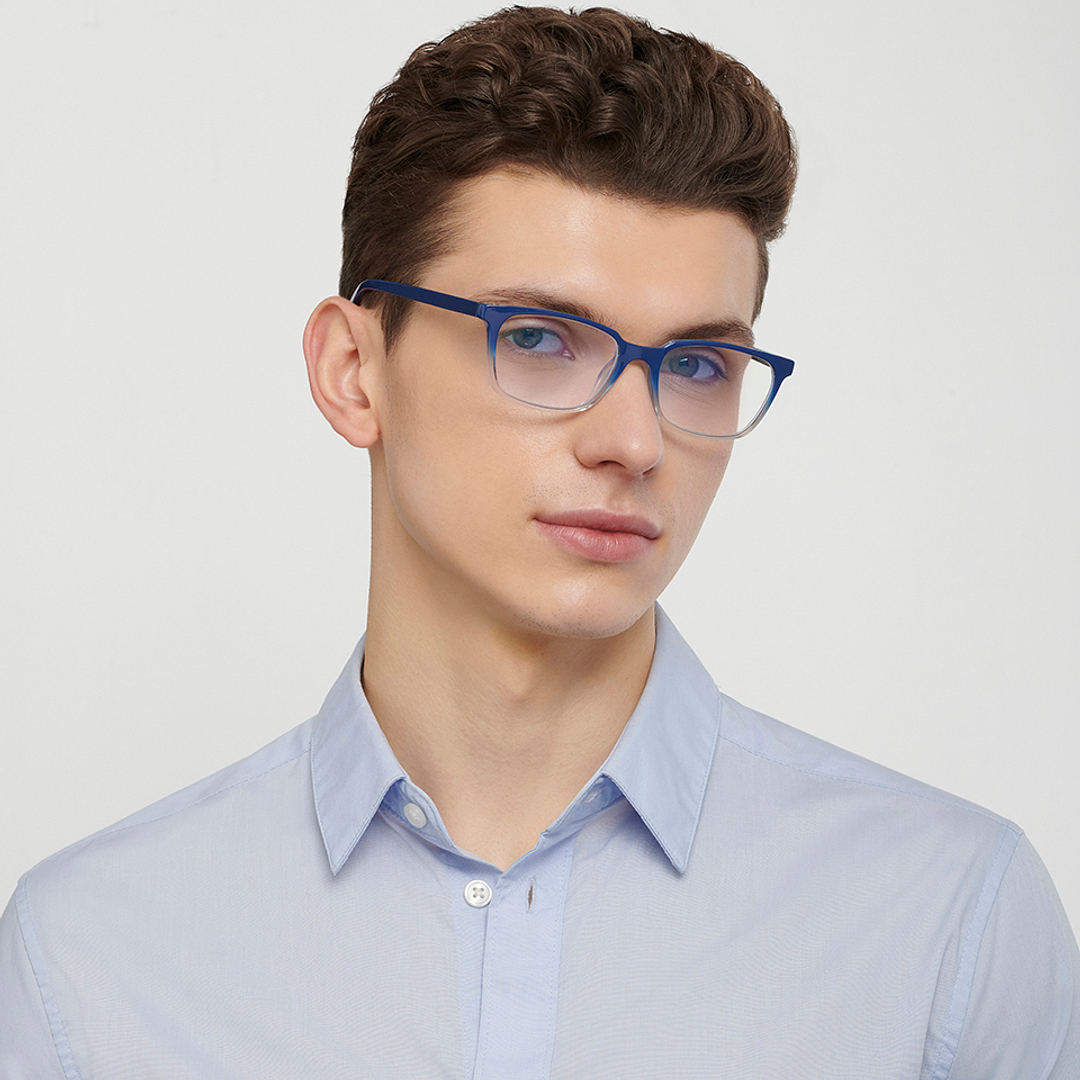 Lenskart BLU Screen Glasses Blue Block Zero Power Screen Glasses : BlueTransparent Full Rim Rectangle Lenskart BLU LB E14067-C5 right side