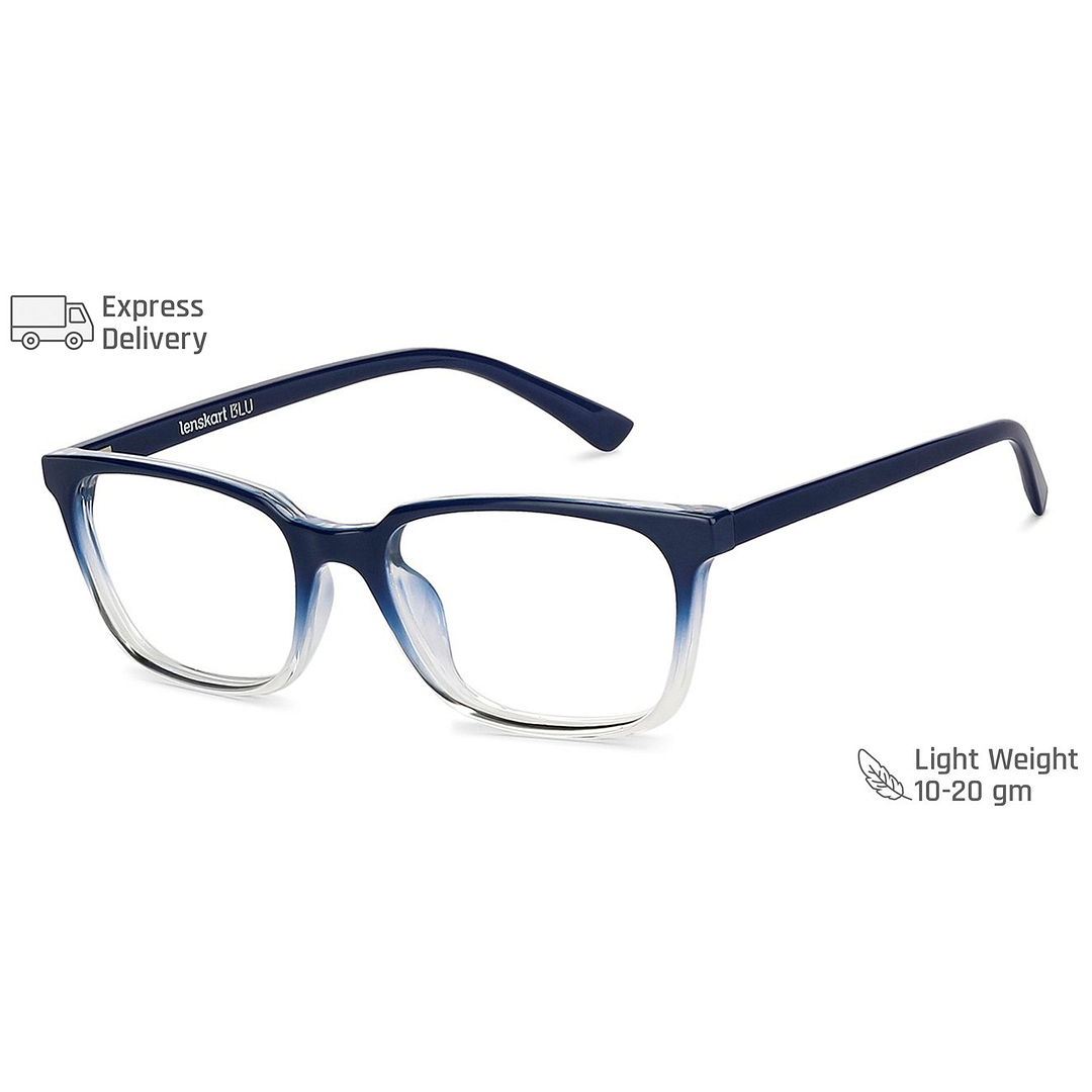 Lenskart BLU Screen Glasses Blue Block Zero Power Screen Glasses : BlueTransparent Full Rim Rectangle Lenskart BLU LB E14067-C5 right side
