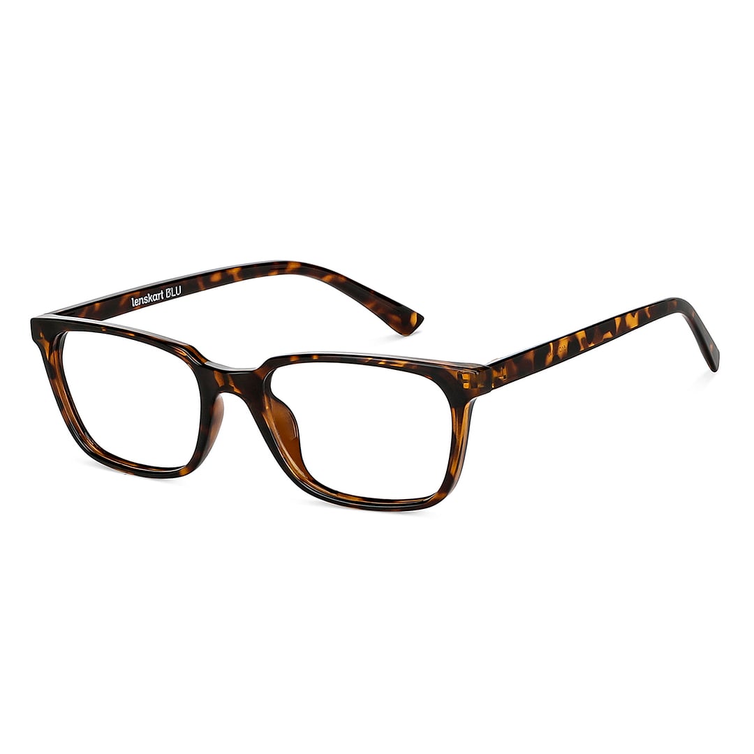 Lenskart BLU Screen Glasses Blue Block Zero Power Screen Glasses: Tortoise Full Rim Rectangle Lenskart BLU LB E14067-C6 right side