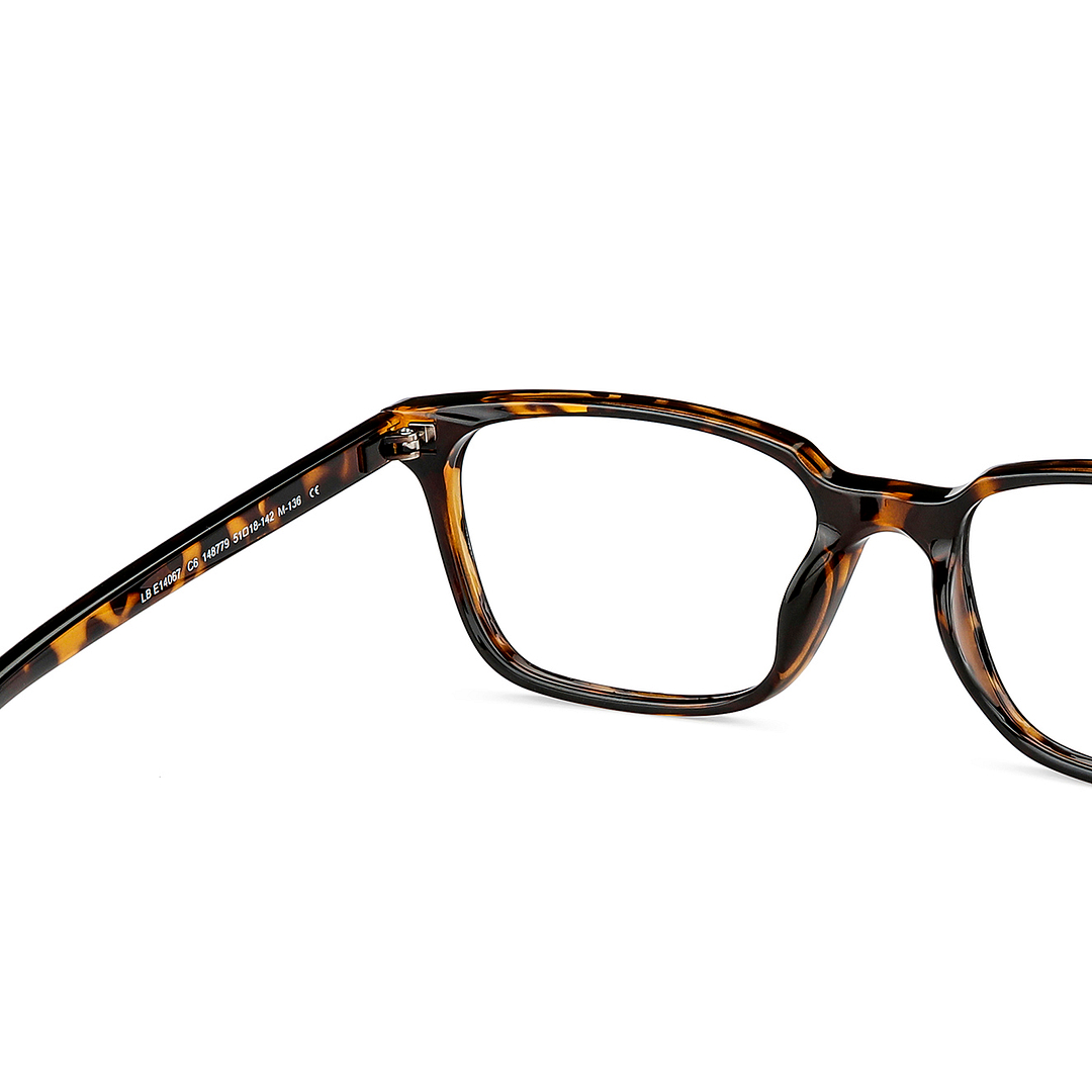 Lenskart BLU Screen Glasses Blue Block Zero Power Screen Glasses: Tortoise Full Rim Rectangle Lenskart BLU LB E14067-C6 right side