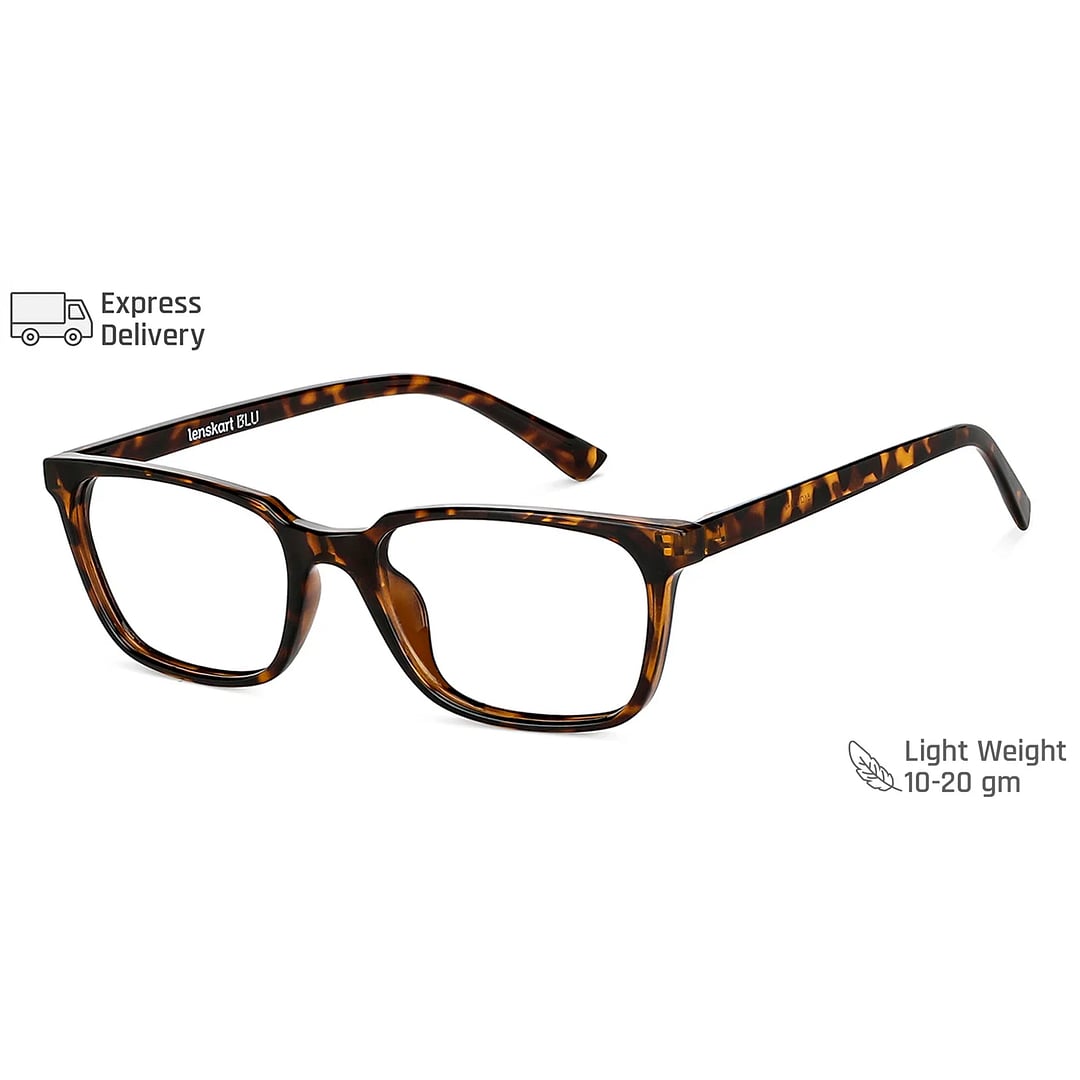 Lenskart BLU Screen Glasses Blue Block Zero Power Screen Glasses: Tortoise Full Rim Rectangle Lenskart BLU LB E14067-C6 right side