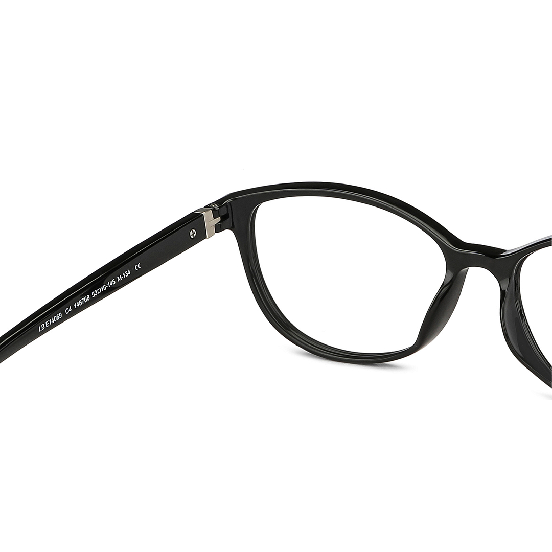Lenskart BLU Screen Glasses Blue Block Zero Power Screen Glasses: Black Full Rim Cat Eye Lenskart BLU LB E14069-C4 right side