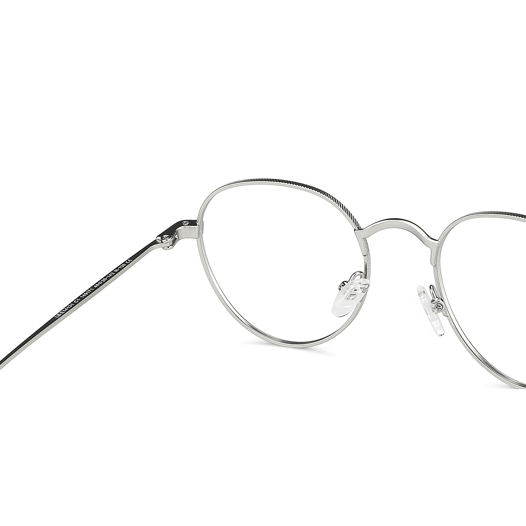 Lenskart BLU Screen Glasses Blue Block Zero Power Screen Glasses : Silver Tortoise Full Rim Round Lenskart Blu LB E14131-C1 right side