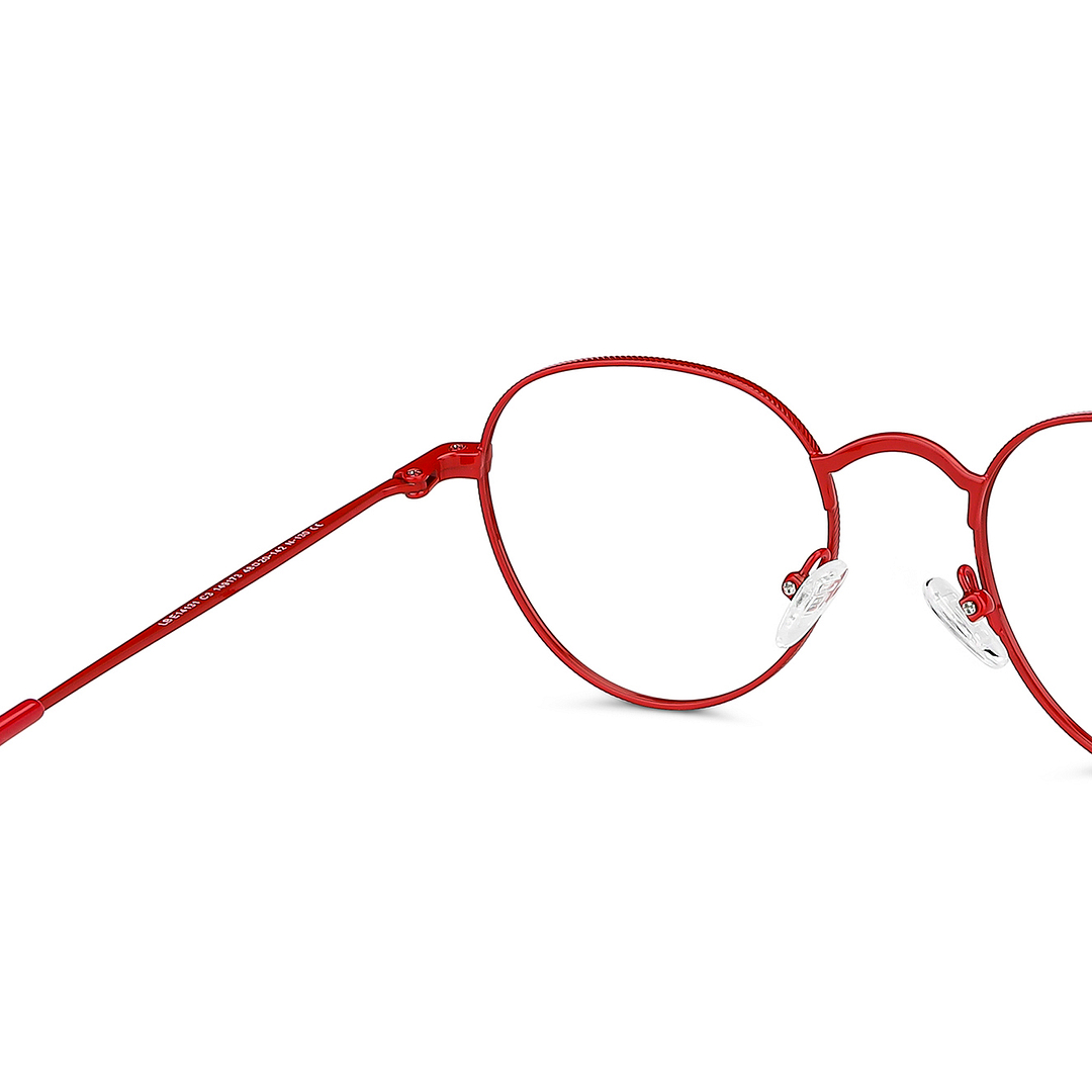 Lenskart BLU Screen Glasses Blue Block Zero Power Screen Glasses : Red Full Rim Round Lenskart Blu LB E14131-C3 right side