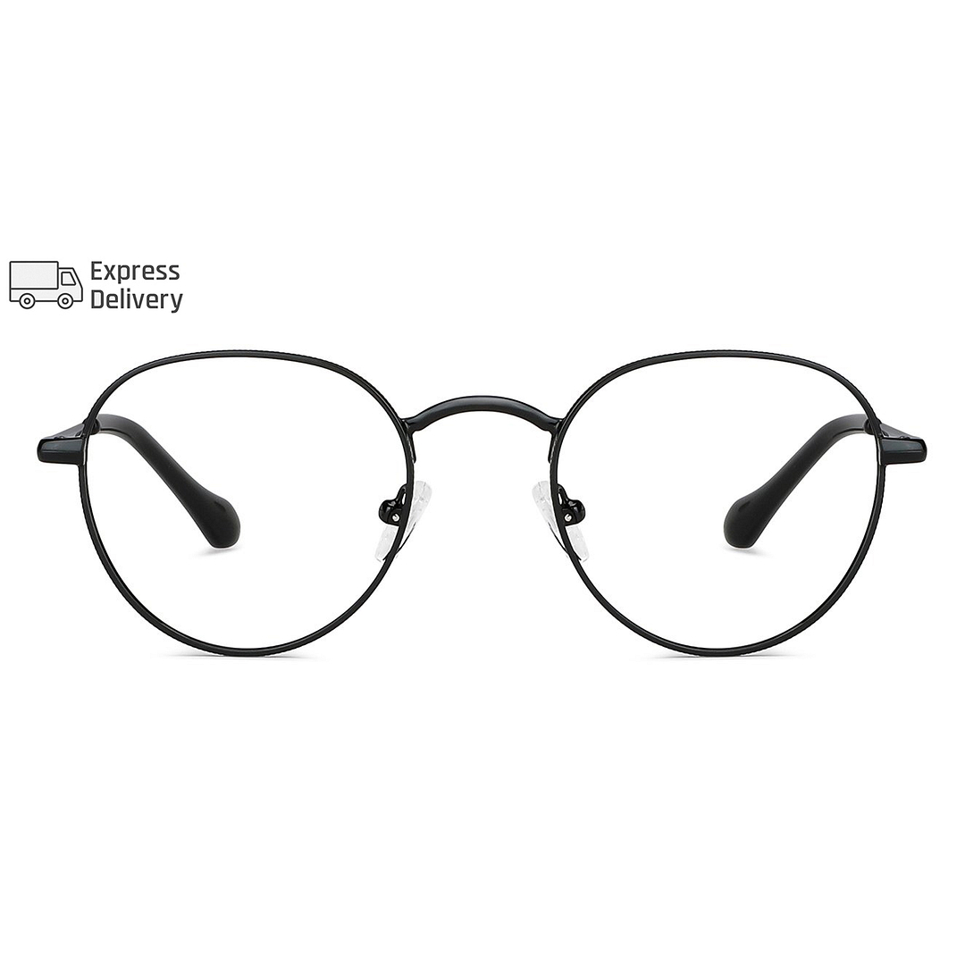 Lenskart BLU Screen Glasses Blue Block Zero Power Screen Glasses : Black Full Rim Round Lenskart BLU LB E14131-C4 left side