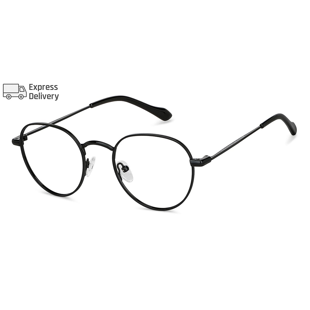 Lenskart BLU Screen Glasses Blue Block Zero Power Screen Glasses : Black Full Rim Round Lenskart BLU LB E14131-C4 right side