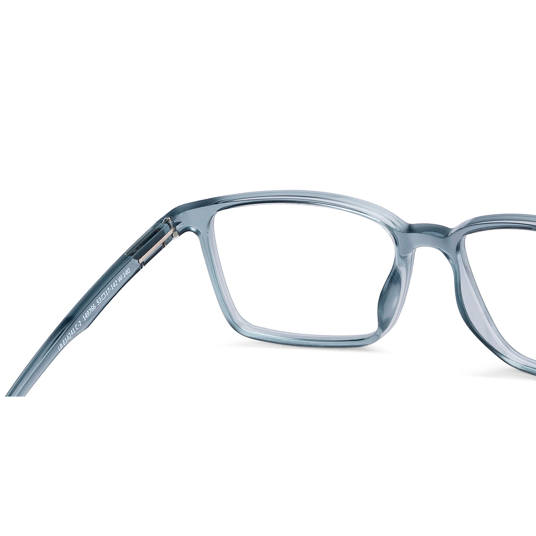 Lenskart BLU Screen Glasses Blue Block Zero Power Screen Glasses : Grey Transparent Full Rim Rectangle Lenskart Blu LB E14241-C2 right side