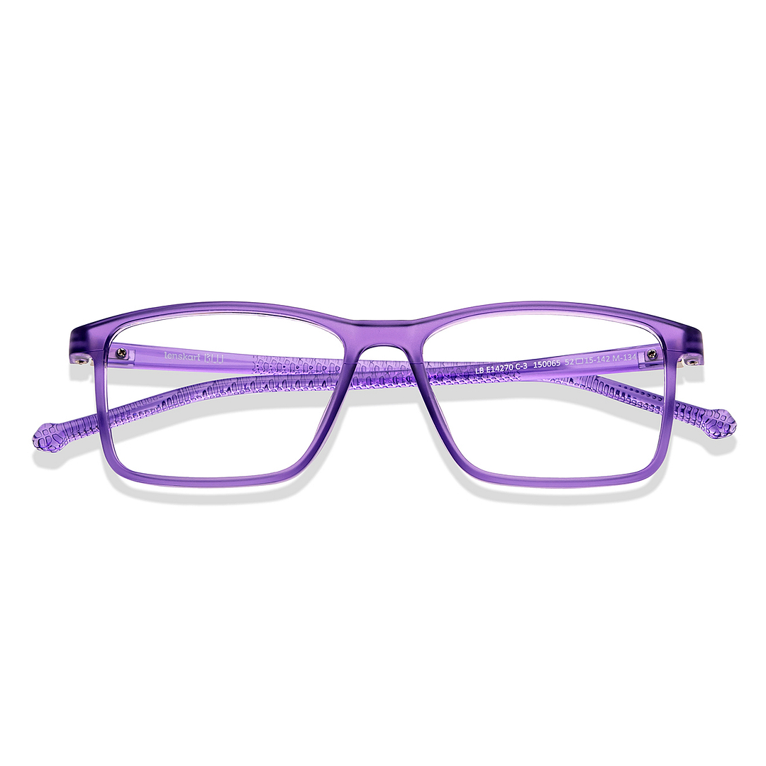 Lenskart BLU Screen Glasses Blue Block Zero Power Screen Glasses : Purple Full Rim Rectangle Lenskart Blu LB E14270-C3 right side