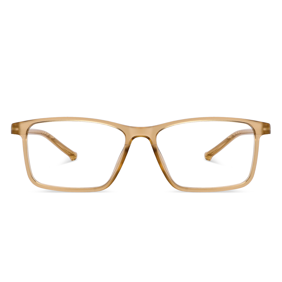 Lenskart BLU Screen Glasses Blue Block Zero Power Screen Glasses : Brown Transparent Full Rim Rectangle Lenskart Blu LB E14270-C5 right side