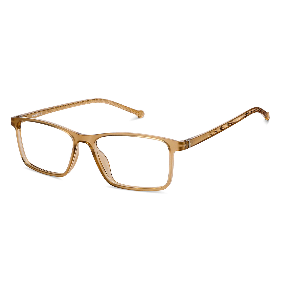 Lenskart BLU Screen Glasses Blue Block Zero Power Screen Glasses : Brown Transparent Full Rim Rectangle Lenskart Blu LB E14270-C5 right side