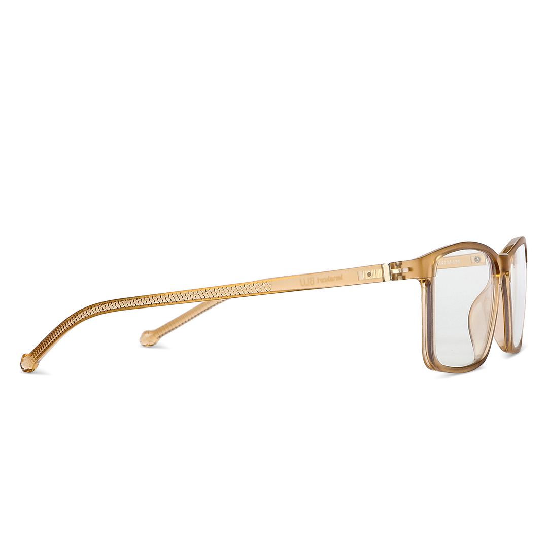 Lenskart BLU Screen Glasses Blue Block Zero Power Screen Glasses : Brown Transparent Full Rim Rectangle Lenskart Blu LB E14270-C5 left side
