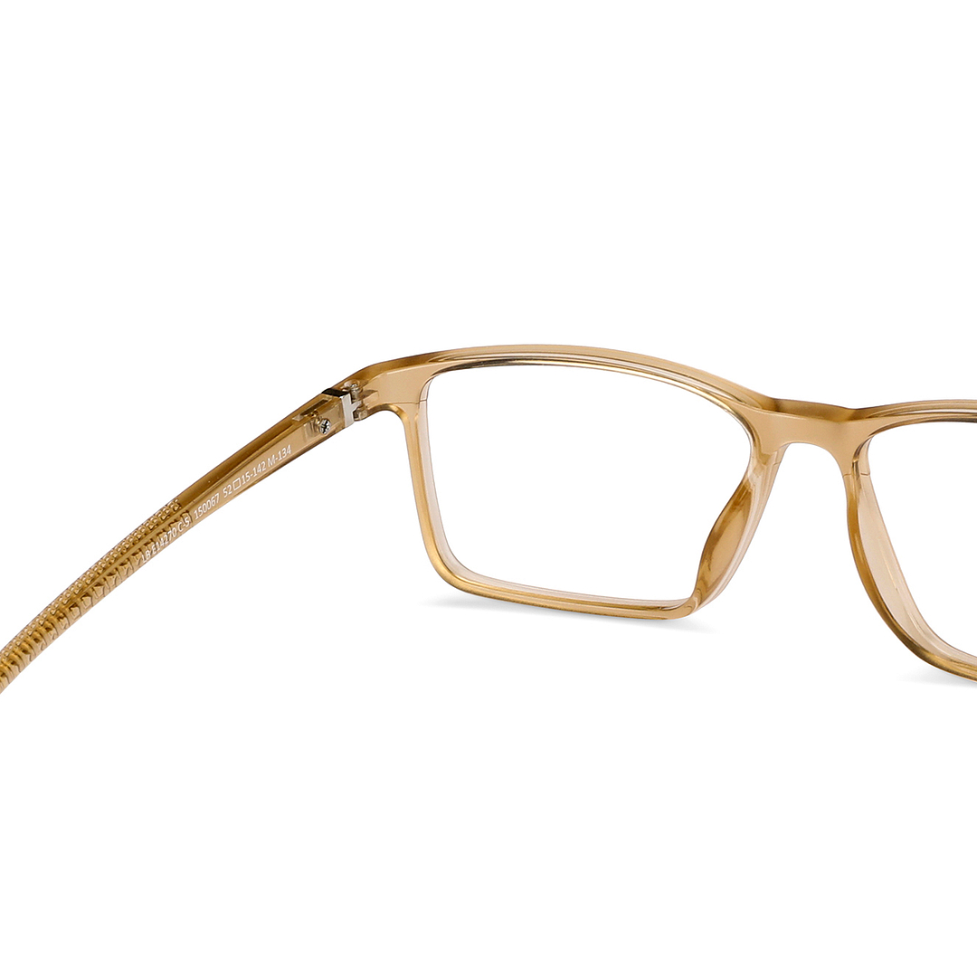 Lenskart BLU Screen Glasses Blue Block Zero Power Screen Glasses : Brown Transparent Full Rim Rectangle Lenskart Blu LB E14270-C5 right side