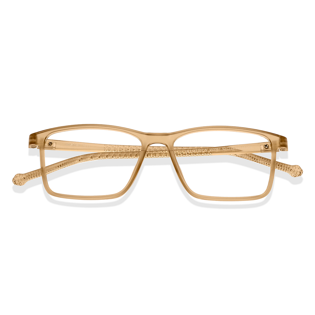 Lenskart BLU Screen Glasses Blue Block Zero Power Screen Glasses : Brown Transparent Full Rim Rectangle Lenskart Blu LB E14270-C5 left side