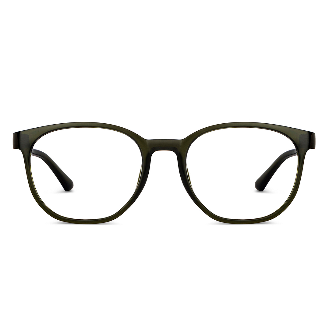 Lenskart BLU Screen Glasses Blue Block Zero Power Screen Glasses : Green Full Rim Round Lenskart Blu LB E14271-C3 left side