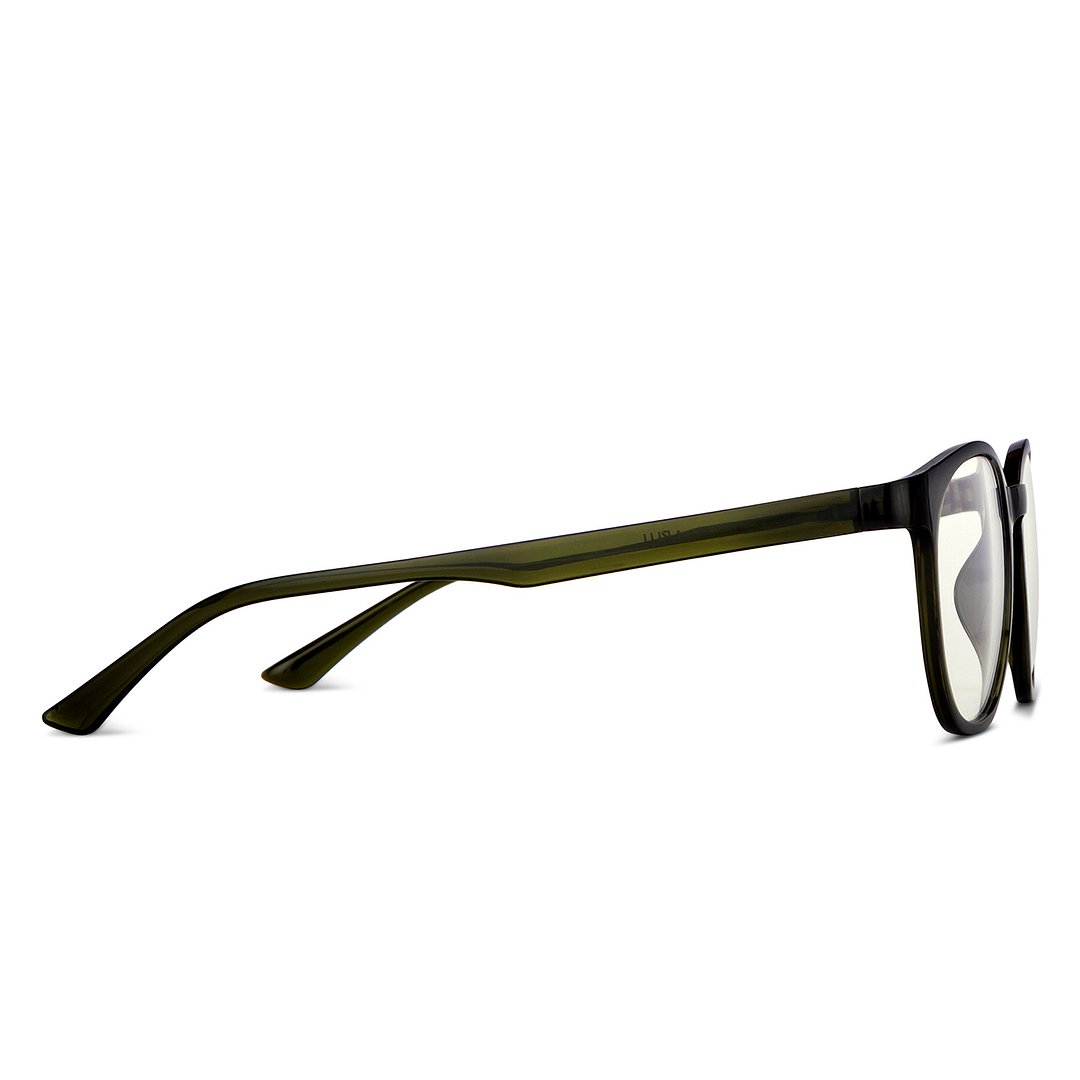 Lenskart BLU Screen Glasses Blue Block Zero Power Screen Glasses : Green Full Rim Round Lenskart Blu LB E14271-C3 left side