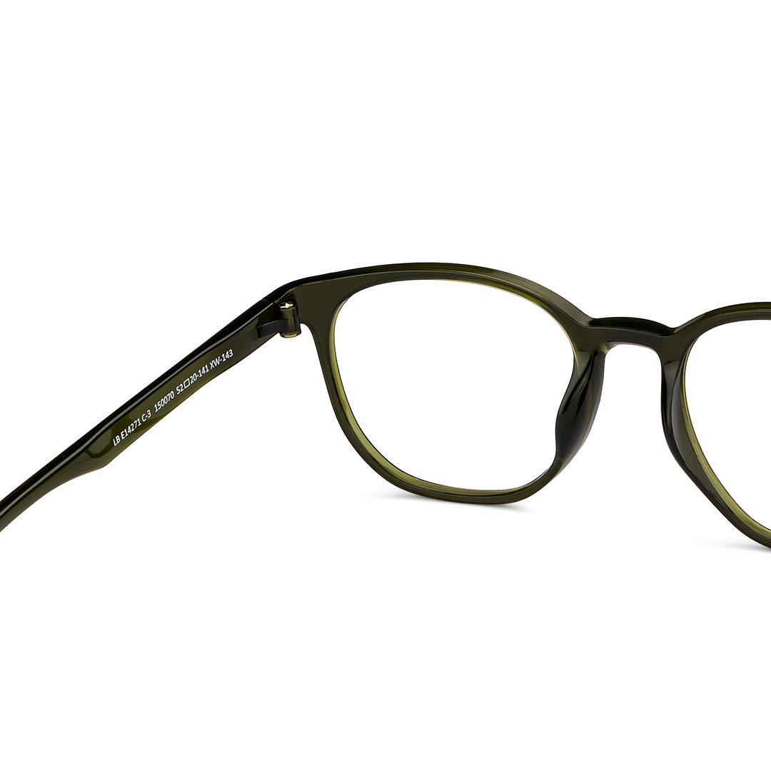 Lenskart BLU Screen Glasses Blue Block Zero Power Screen Glasses : Green Full Rim Round Lenskart Blu LB E14271-C3 right side