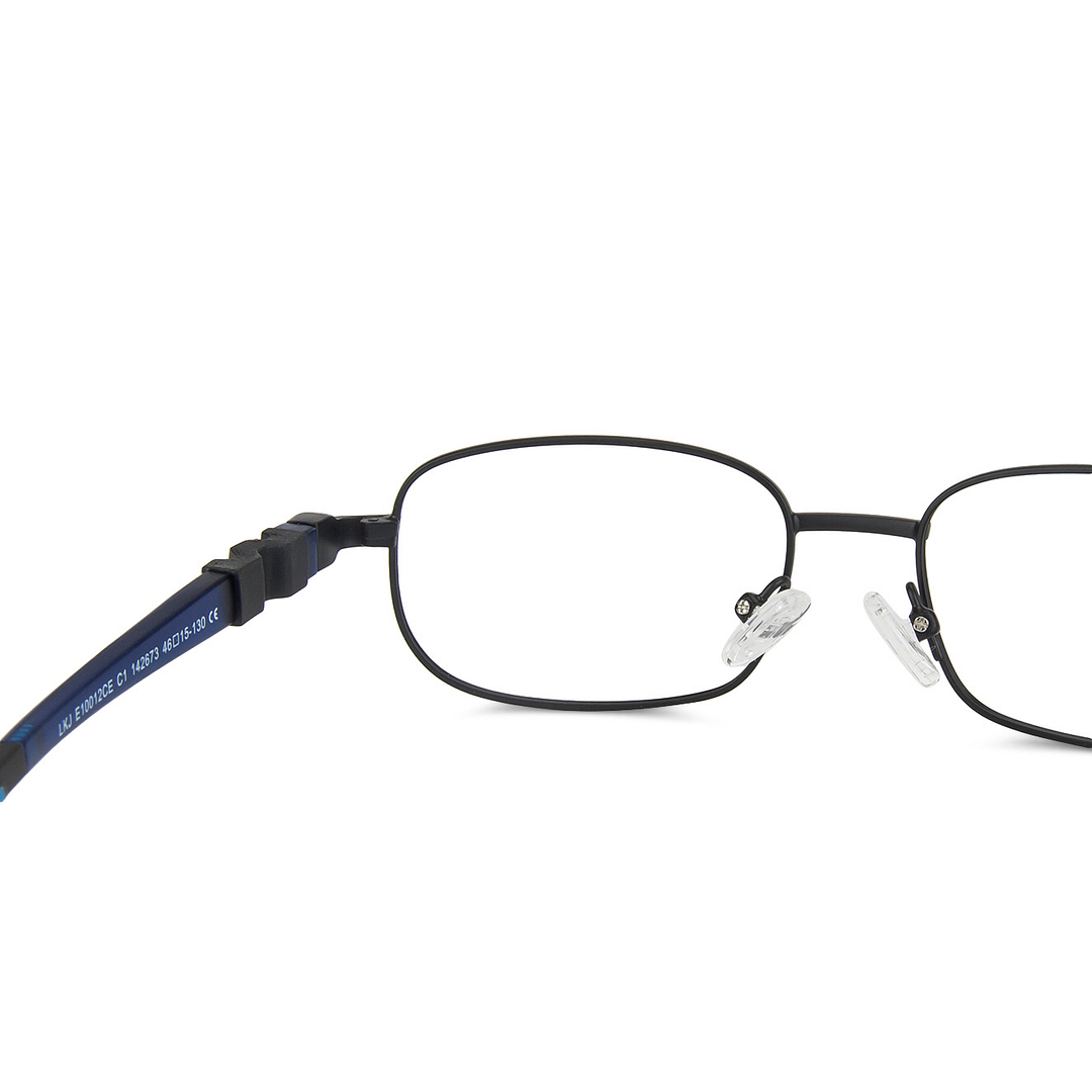 Lenskart Junior Computer Glasses Blue-Block Kids Computer Glasses: Black Blue Full Rim Rectangle Kids  8-12 yrs  Lenskart Junior LKJ E10012CE-C1 left side