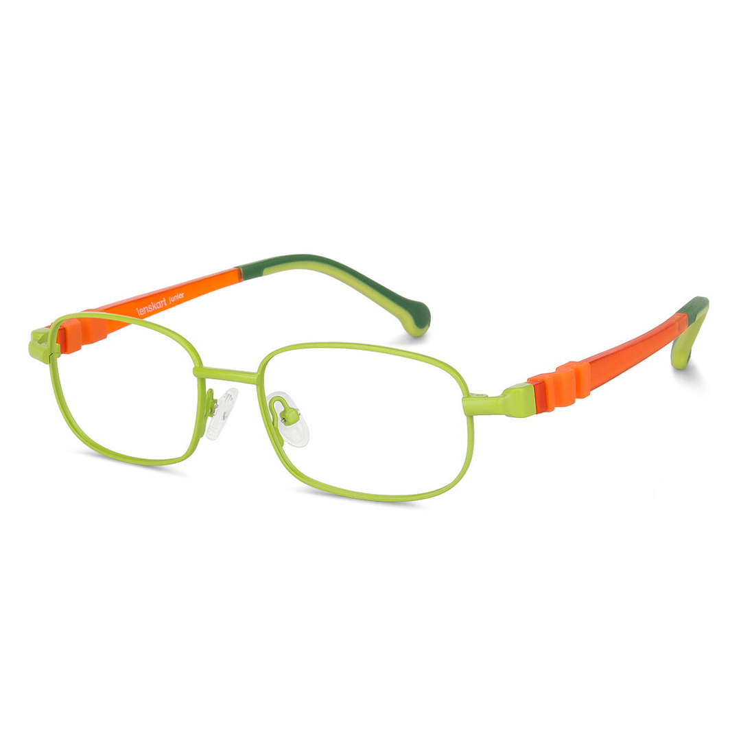 Lenskart Junior Computer Glasses Blue-Block Kids Computer Glasses: Green Orange Full Rim Rectangle Kids  8-12 yrs  Lenskart Junior LKJ E10012CE-C2 right side