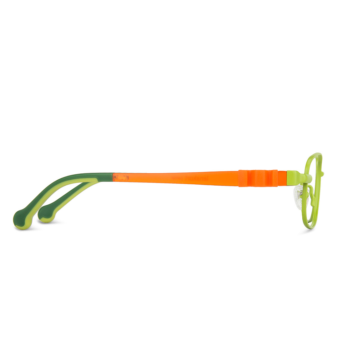 Lenskart Junior Computer Glasses Blue-Block Kids Computer Glasses: Green Orange Full Rim Rectangle Kids  8-12 yrs  Lenskart Junior LKJ E10012CE-C2 right side