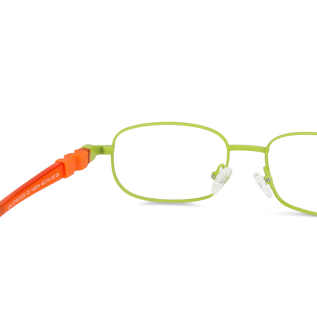 Lenskart Junior Computer Glasses Blue-Block Kids Computer Glasses: Green Orange Full Rim Rectangle Kids  8-12 yrs  Lenskart Junior LKJ E10012CE-C2 left side