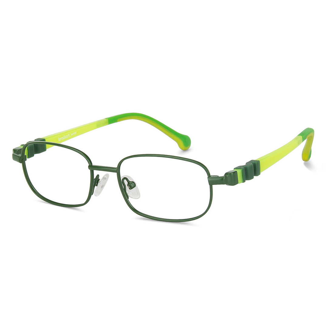 Lenskart Junior Computer Glasses Blue-Block Kids Computer Glasses: Green Full Rim Rectangle Kids  8-12 yrs  Lenskart Junior LKJ E10012CE-C3 right side