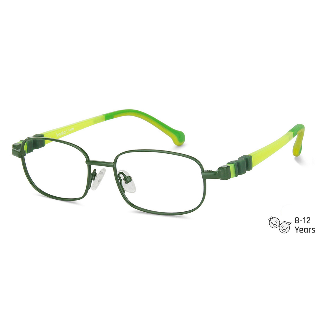 Lenskart Junior Computer Glasses Blue-Block Kids Computer Glasses: Green Full Rim Rectangle Kids  8-12 yrs  Lenskart Junior LKJ E10012CE-C3 right side