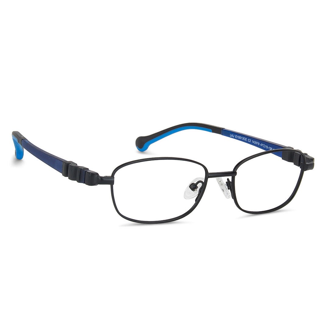 Lenskart Junior Computer Glasses Blue-Block Kids Computer Glasses: Black Blue Full Rim Rectangle Kids  8-12 yrs  Lenskart Junior LKJ E10013CE-C2 left side