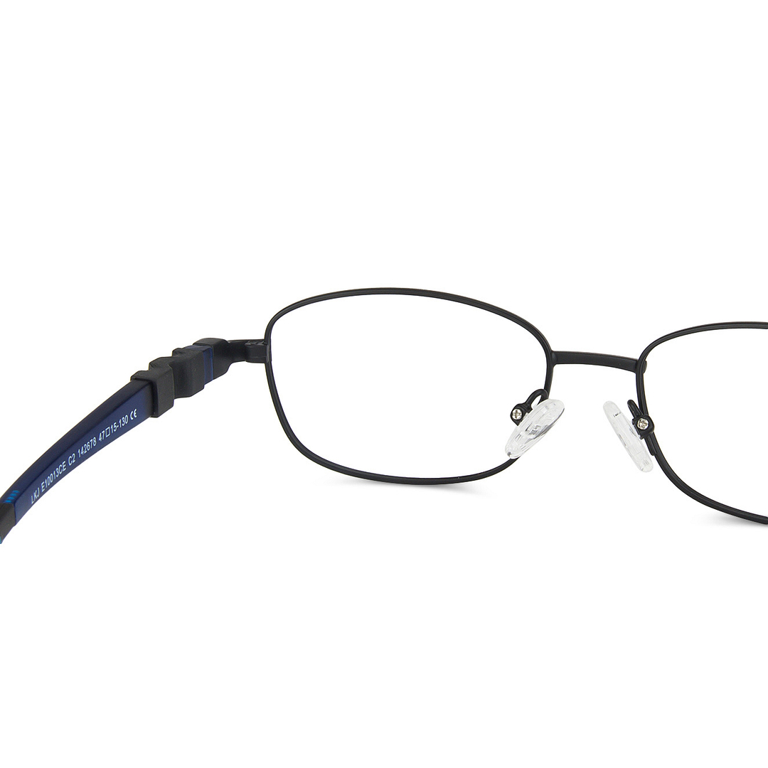 Lenskart Junior Computer Glasses Blue-Block Kids Computer Glasses: Black Blue Full Rim Rectangle Kids  8-12 yrs  Lenskart Junior LKJ E10013CE-C2 left side