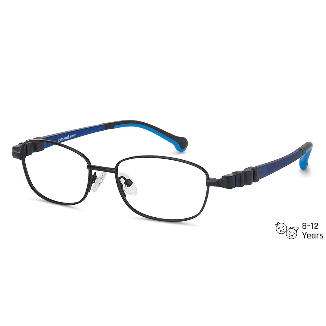 Lenskart Junior Computer Glasses Blue-Block Kids Computer Glasses: Black Blue Full Rim Rectangle Kids  8-12 yrs  Lenskart Junior LKJ E10013CE-C2 right side