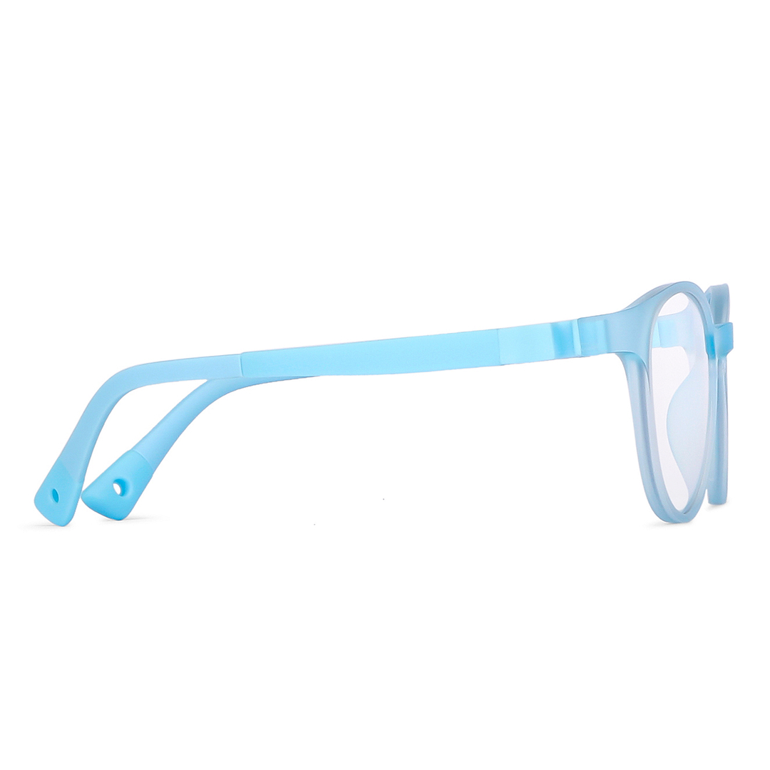 Hooper Screen Glasses Blue-Block Kids Computer Glasses: Matte Sky Blue Transparent Sky Blue Full Rim Round Kids  8-12 yrs  Lenskart Junior LKJ E10003CE-C1 left side