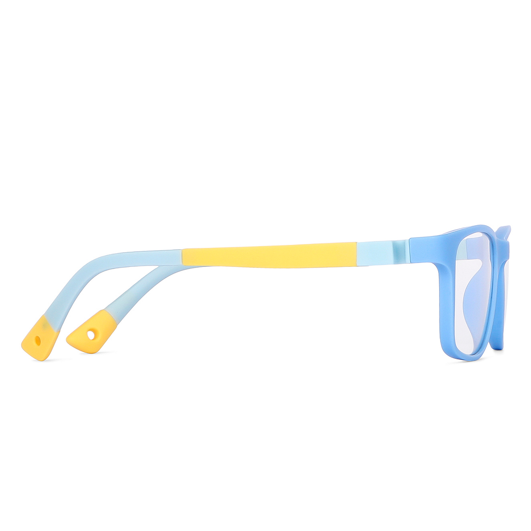 Lenskart Junior Computer Glasses Blue-Block Kids Computer Glasses: Matte Sky Blue Yellow Sky Blue Full Rim Rectangle Kids  5-8 yrs  Lenskart Junior LKJ E10005CE-C6 left side